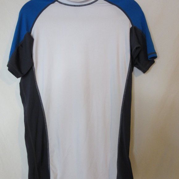 Tesla Rash Guard Shirt Short Sleeve White with Blue Accents Size Small - Picture 1 of 7